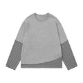 Personalized Faux Two-Piece Line Design Long Sleeve