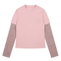 Pink Casual Striped Patchwork Long Sleeve