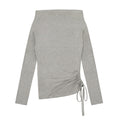 Off-Shoulder Gray Longline Sleeve