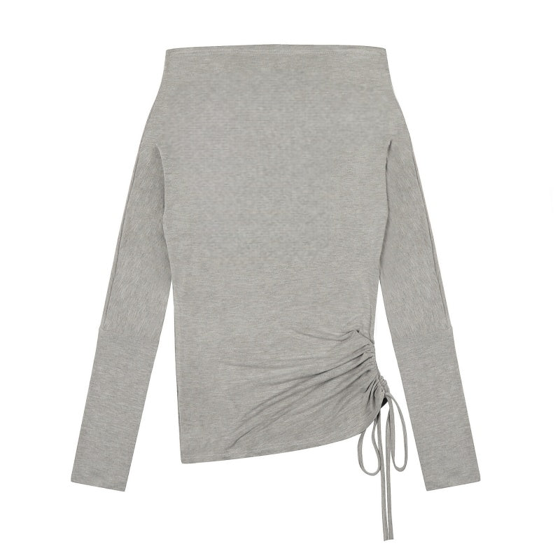 Off-Shoulder Gray Longline Sleeve